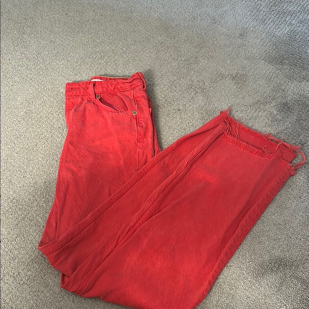 Zara wide leg Red Jeans size 4
